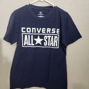Converse All Star T-Shirt Mens Small Graphic Logo Navy Blue